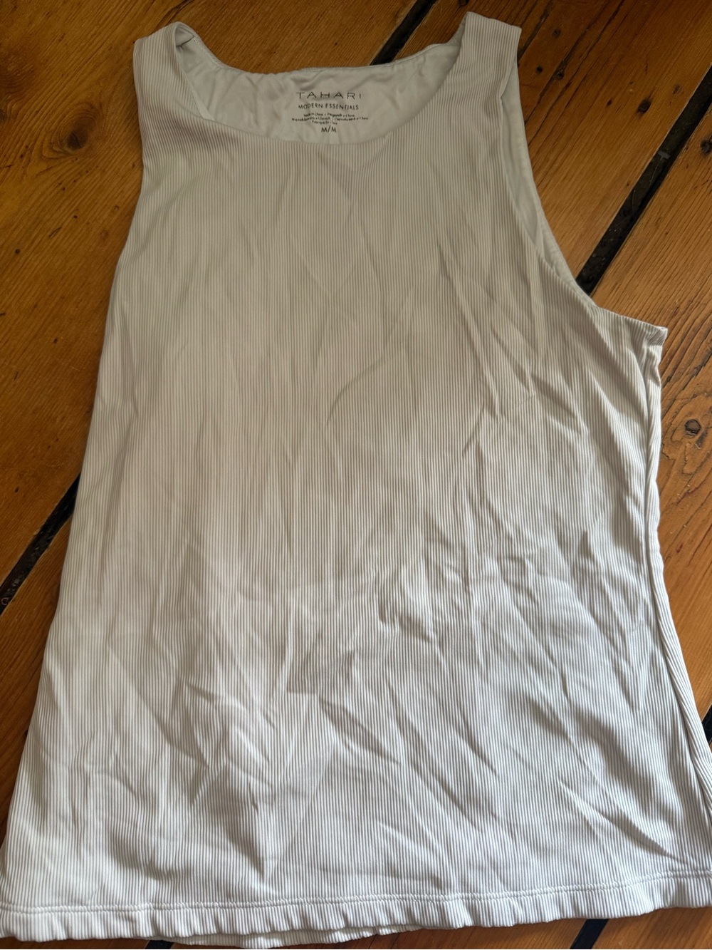 Tahari Cream Ribbed Tank Top